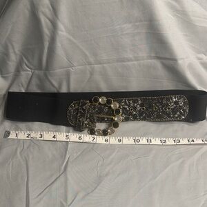 Elegant Black Beaded Belt